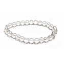 Krištáľovo číry náramok elastický prírodný kameň, korálik 6 mm / 16 - 17 cm, kamenné kamene
