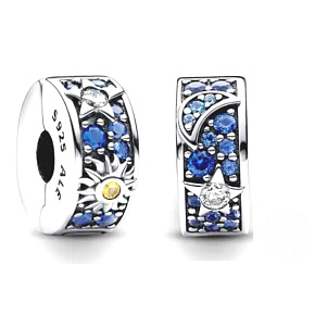 Prívesok Striebro 925 Slnko, hviezda a mesiac, zátka, klip korálik na náramok príroda