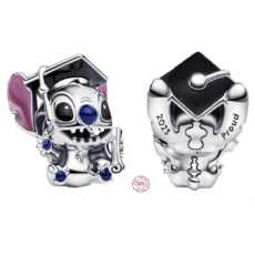Charm Sterlingové stříbro 925 Disney Lilo a Stitch - Graduation 2025, korálek na náramek gradace, gradace, film