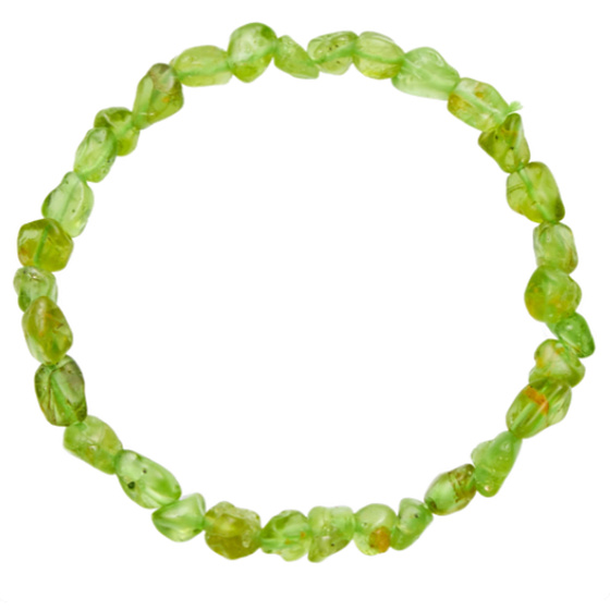 Olivín / Peridot náramek elastický přírodní kámen, troml 8 - 12 mm / 16 - 17 cm, kámen chránící lidskou auru