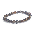 Bronzitový náramok elastický prírodný kameň, guľôčka 8 mm / 16 - 17 cm, vysoko ochranný kameň