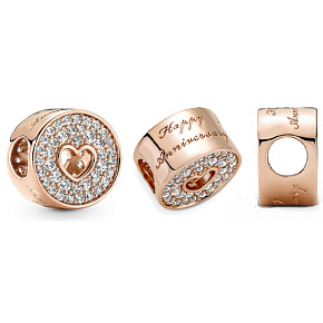 Prívesok zo striebra 925 Rose - Šťastné výročie, zátka, klip korálek náramok láska