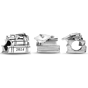 Prívesok Striebro 925 Graduation - Graduation cap, kniha, zvitok 2024, korálik na náramok