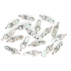 Jaspis Lotos Kyvadlo šesťhran prívesok prírodný kameň 41 x 13 mm, ručne vyrezávaný, 1 kus