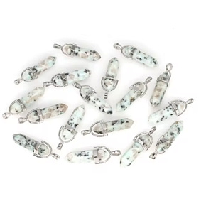 Jaspis Lotos Kyvadlo šesťhran prívesok prírodný kameň 41 x 13 mm, ručne vyrezávaný, 1 kus