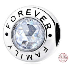 Prívesok zo striebra 925 Family forever, korálik na náramok family