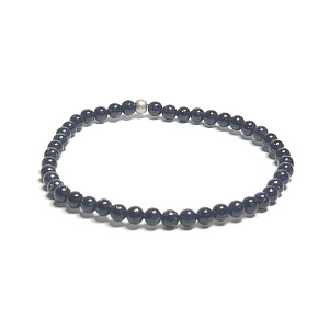 Zlatý kameň modrý Avanturín náramok elastický, guľôčka 4 mm / 16-17 cm, kameň ambícií