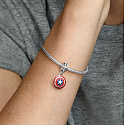 Strieborný prívesok 925 Marvel The Avengers, Captain America shield, náramok