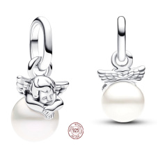 Prívesok zo striebra 925 Anjel na obláčiku - Mini medailón, náramok prívesok symbol