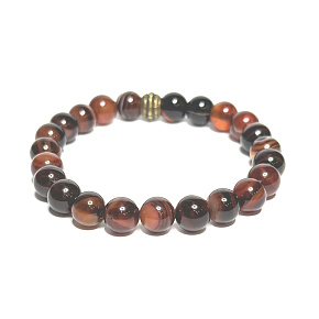 Sardonyx náramok elastický prírodný kameň, guľôčka 8 mm / 16-17 cm, kameň šťastia a životnej sily