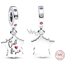 Prívesok zo striebra 925 Francúzsko - to je život, cestovný náramok Prívesok zo striebra 925 Francúzsko - to je život, cestovný náramok