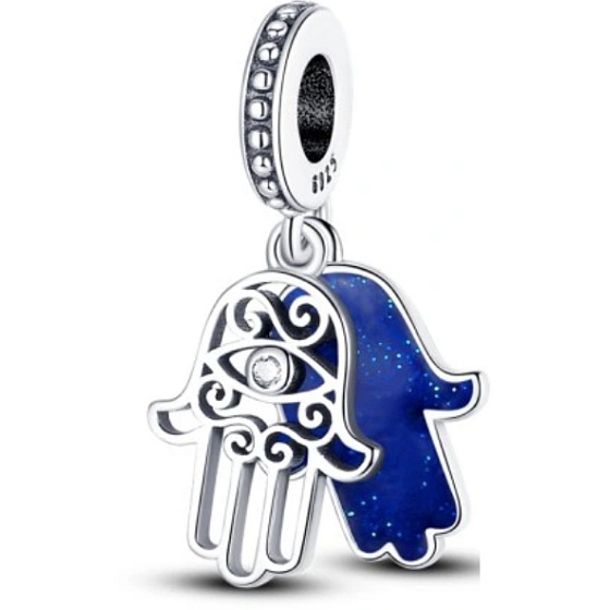 Strieborný prívesok 925 Hand of Fatima, Hamsa 2v1, prívesok na náramku symbol