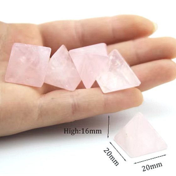 Ruženín Pyramída prírodný kameň 2 x 2 x 1,6 cm čistí - energia - harmónia - emócie 1 kus, kameň lásky