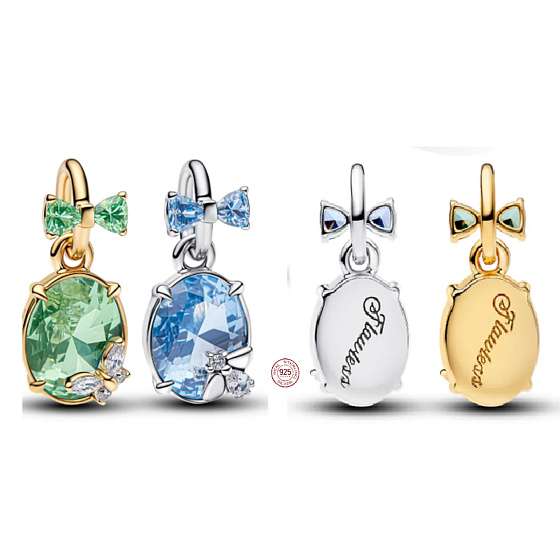Charm Sterlingové stříbro 925 Motýl & včela 2v1, přívěsek na náramek, symbol rovnováhy, proměny a hojnosti, zvíře