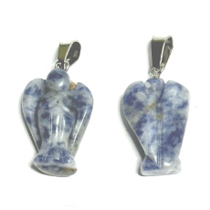 Sodalit Anjel strážca prívesok prírodný kameň ručne brúsený 2 - 2,2 cm, komunikačný kameň