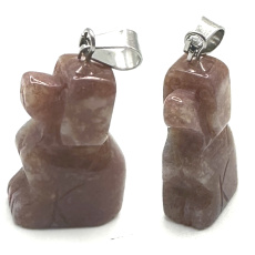 Jaspis Pes prívesok prírodný kameň, ručne brúsená figúrka 1,8 x 2,5 x 8 mm, kameň pozitívnej energie
