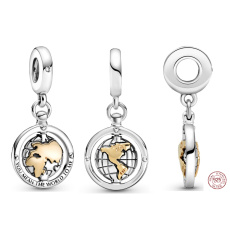 Strieborný náramok 925 World Pendant Travel