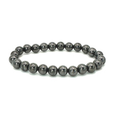 Magnetovec zoštíhľujúci magnetický náramok elastický prírodný kameň, gulička 8 mm / 16 - 17 cm