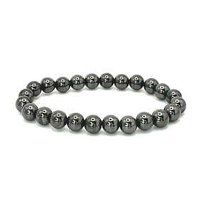 Magnetovec zoštíhľujúci magnetický náramok elastický prírodný kameň, gulička 8 mm / 16 - 17 cm