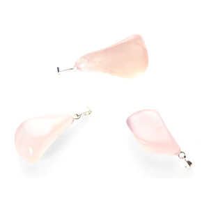 Chalcedón ružový Trommel prívesok prírodný kameň M, cca 3 cm, kameň lásky a radosti