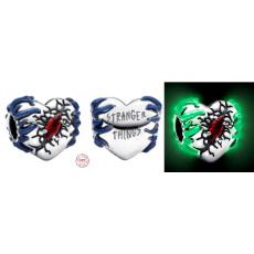 Charm Sterlingové stříbro 925 Stranger Things, Srdce - Srdeční kouzlo zářící ve tmě, luminozní korálek na náramek film Charm Sterlingové stříbro 925 Stranger Things, Srdce - Srdeční kouzlo zářící ve tmě, luminozní korálek na náramek film
