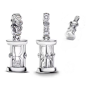Charm Sterlingové stříbro 925 Přesýpací hodiny„This Moment, přívěsek na náramek, symbol času