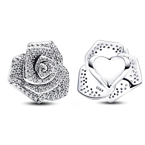 Prívesok Striebro 925 Ruža v kvete veľká, korálik na náramku príroda