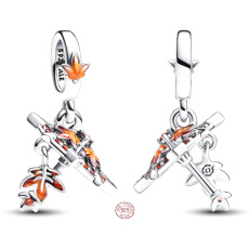 Šarm Striebro 925 King of Glory Gongsunli dáždnik s príveskom javorového listu na náramku symbol