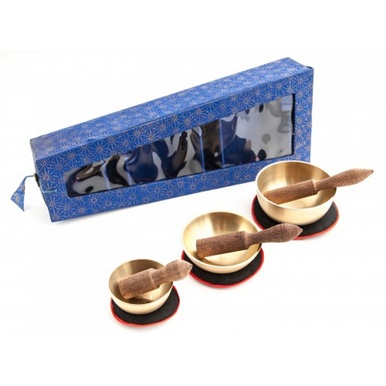 Tibetská misa 3 kusy v modrom darčekovom balení