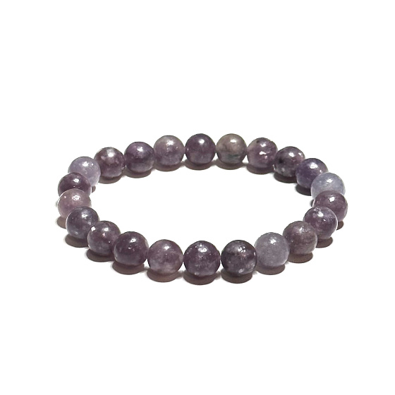 Lepidolit svetlofialový náramok elastický prírodný kameň, guľôčka 8 mm / 16-17 cm, amulet športovcov