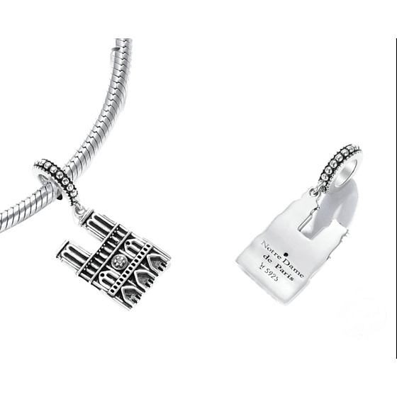 Charm Francie, Paríž Notre Dame, cestovný náramok prívesok