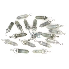 Labradorit svetlý Kyvadlo šesťuholník prívesok prírodný kameň 41 x 13 mm, ručne vyrezávaný, kameň premeny Labradorit svetlý Kyvadlo šesťuholník prívesok prírodný kameň 41 x 13 mm, ručne vyrezávaný, kameň premeny