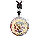 Orgonitový amulet, Oko rohu, generátor energie, prírodný kameň (7 čakier) + epoxidová živica + lano 22 g