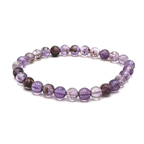 Quartz Phantom náramok elastický, prírodný kameň guľa 6 mm / 16 - 17 cm, najdokonalejší liečiteľ