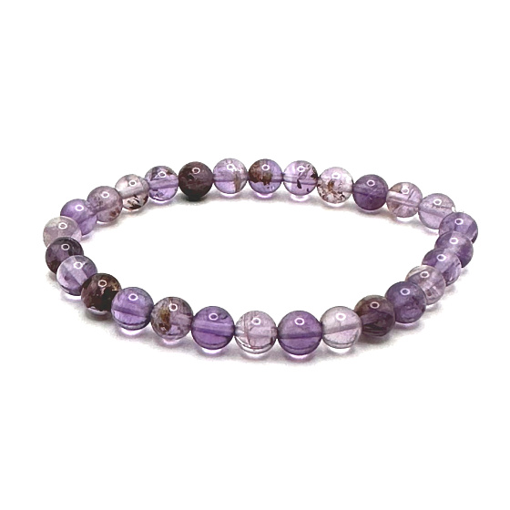 Quartz Phantom náramok elastický, prírodný kameň guľa 6 mm / 16 - 17 cm, najdokonalejší liečiteľ