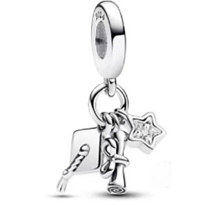 Prívesok Striebro 925 Absolvovanie, promócia, promócia 3v1, prívesok na náramok k promócii Prívesok Striebro 925 Absolvovanie, promócia, promócia 3v1, prívesok na náramok k promócii