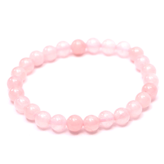 Náramok Rosie elastický prírodný kameň, guľôčka 6 mm / 16 cm, pre deti, kameň lásky