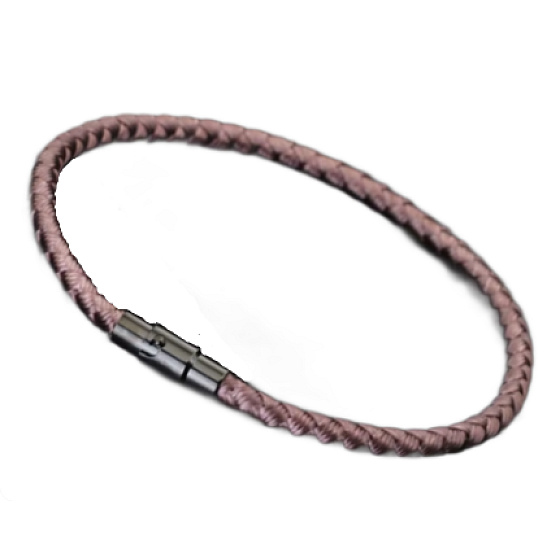 Lanový Magnetický náramek – hnědý 21,5 cm x 4 mm, unisex