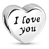 Striebro 925 Srdce a nápis I love you, korálik lásky na náramku