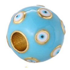 Modré oko smaltované korálky, prívesok na náramok 10 mm 1 kus