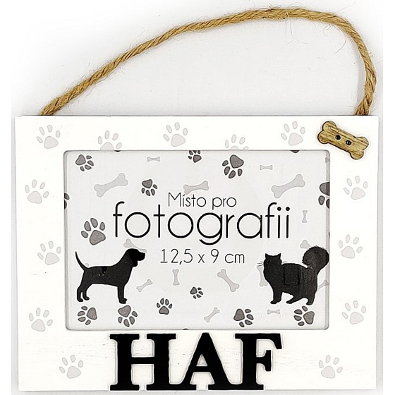 Nekupto Pets drevený fotorámik na zavesenie Haf 15,5 x 11,8 x 1,2 cm