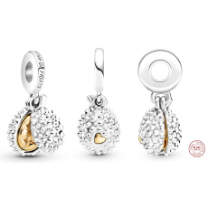 Striebro 925 Kráľ ovocia Durian otvárateľný, prívesok na náramok, jedlo a pitie Striebro 925 Kráľ ovocia Durian otvárateľný, prívesok na náramok, jedlo a pitie