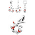 Strieborný 925 šarm Disney Minnie Mouse & Mickey Mouse bozkávanie, náramok prívesok