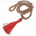 108 Mala Shiva Rudraksha, meditačné šperky, prírodné indické semienka, uzlíky, elastické, ručne vyrobené, strapce 8 cm, korálky 7-8 mm