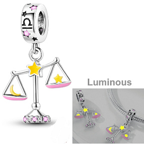 Striebro 925 Luminous - znamenie zverokruhu Váhy, náramok s príveskom
