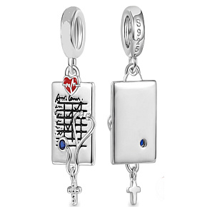 Prívesok zo striebra 925 Doktor stetoskop, kríž, prívesok na náramku zamestnanie