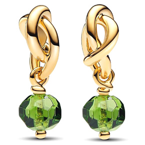 Charm Striebro 925 Prepletený fazetovaný kruh večnosti zelený svetlý, prívesok na náramok symbol august Charm Striebro 925 Prepletený fazetovaný kruh večnosti zelený svetlý, prívesok na náramok symbol august