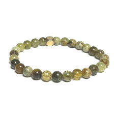 Granát Tsavorit zelený náramok elastický prírodný kameň, guľôčka 6 mm / 16-17 cm, maskot záhradníka