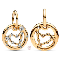 Šarm Striebro 925 Pozlátené znamenie zverokruhu Kozorožec, prívesok na náramok