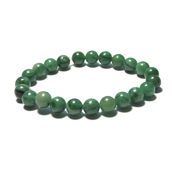 Smaragd Africký náramok elastický prírodný kameň, guľôčka 8 mm / 16 - 17 cm, kráľovský kameň